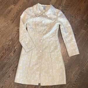 Mac and Jac gold & cream dress coat size 2